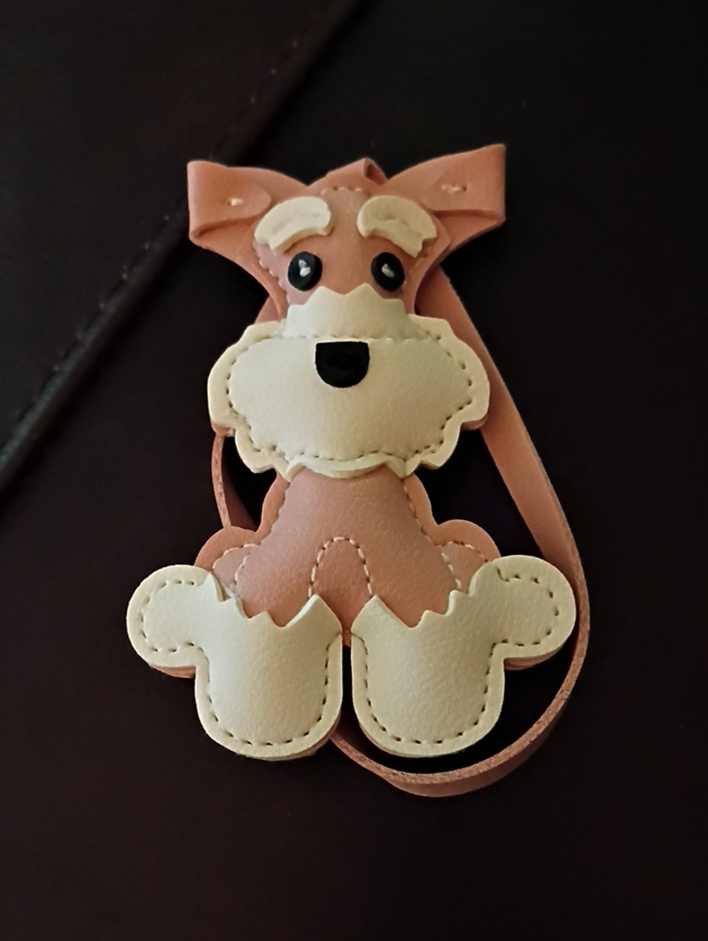 🚨NEW IN PACKAGE! Faux Leather Schnauzer Dog Bag Charm